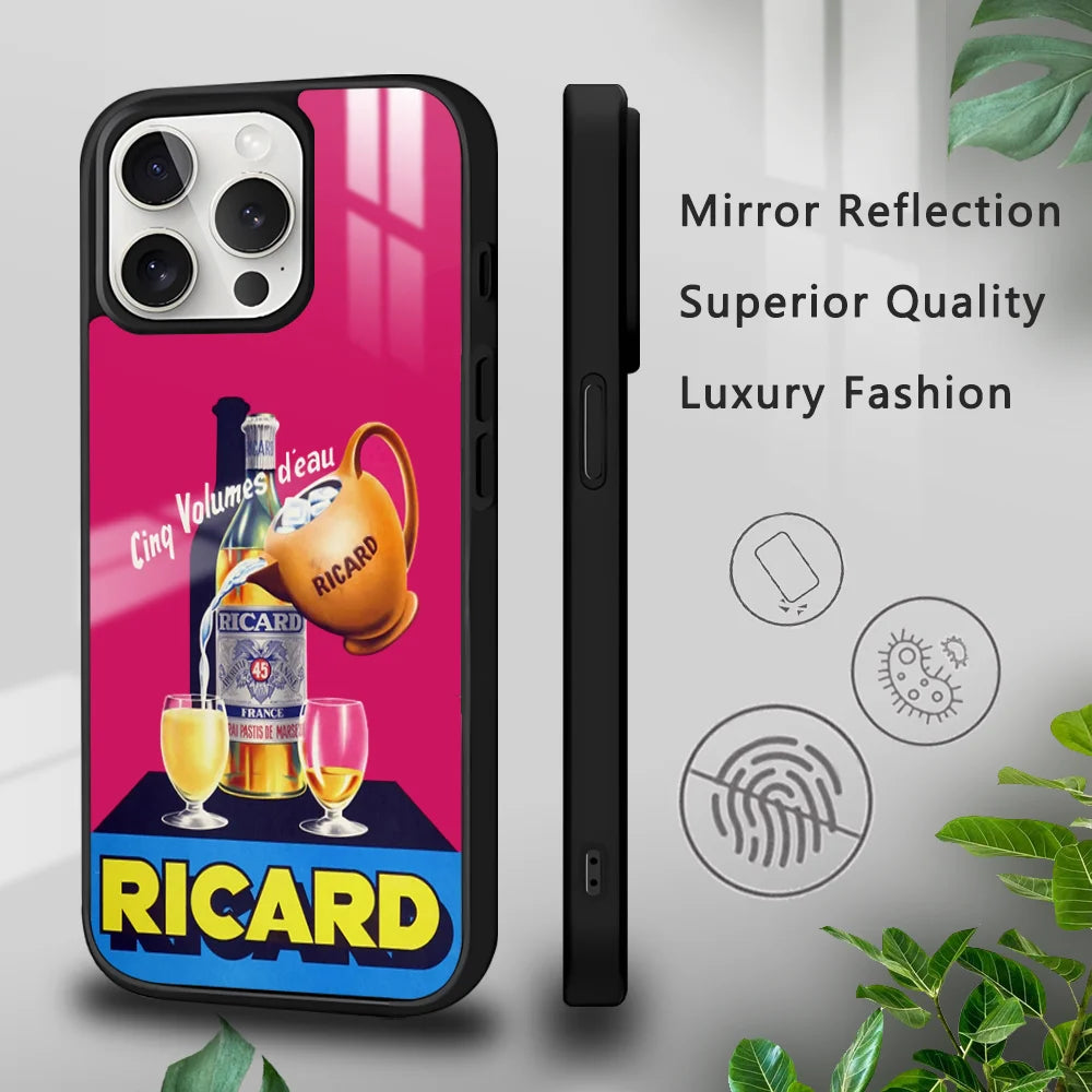 Custodia per Cellulare R-RICARDs A-Alcohol Vintage per iPhone 16 15 14 13 12 11 Pro Xs Max Mini Plus Rigida