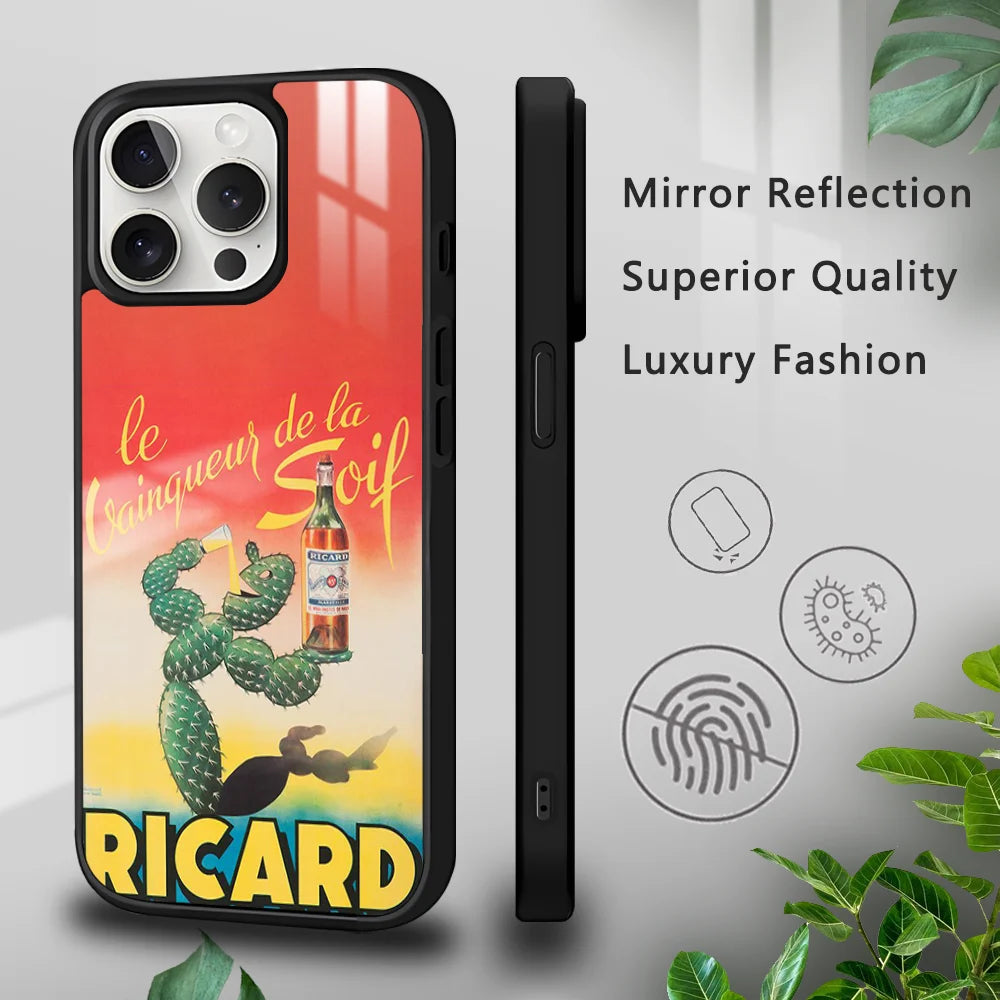 Custodia per Cellulare R-RICARDs A-Alcohol Vintage per iPhone 16 15 14 13 12 11 Pro Xs Max Mini Plus Rigida