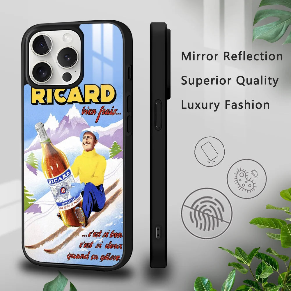 Custodia per Cellulare R-RICARDs A-Alcohol Vintage per iPhone 16 15 14 13 12 11 Pro Xs Max Mini Plus Rigida