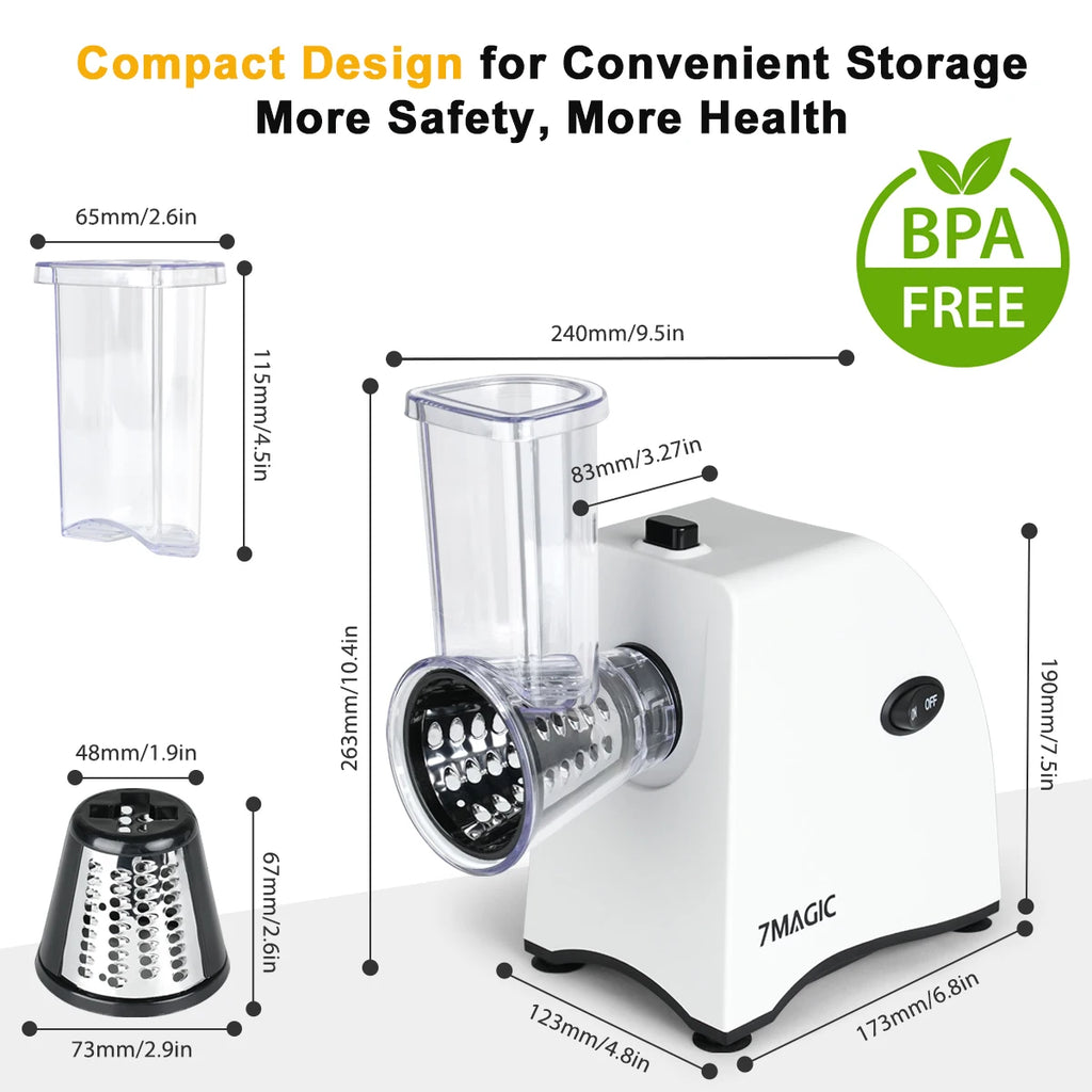 Taglia Verdure Elettrico 5 in 1 Multifunzione - Affettaverdure Automatico per Insalate Formaggio Carote Cavolo