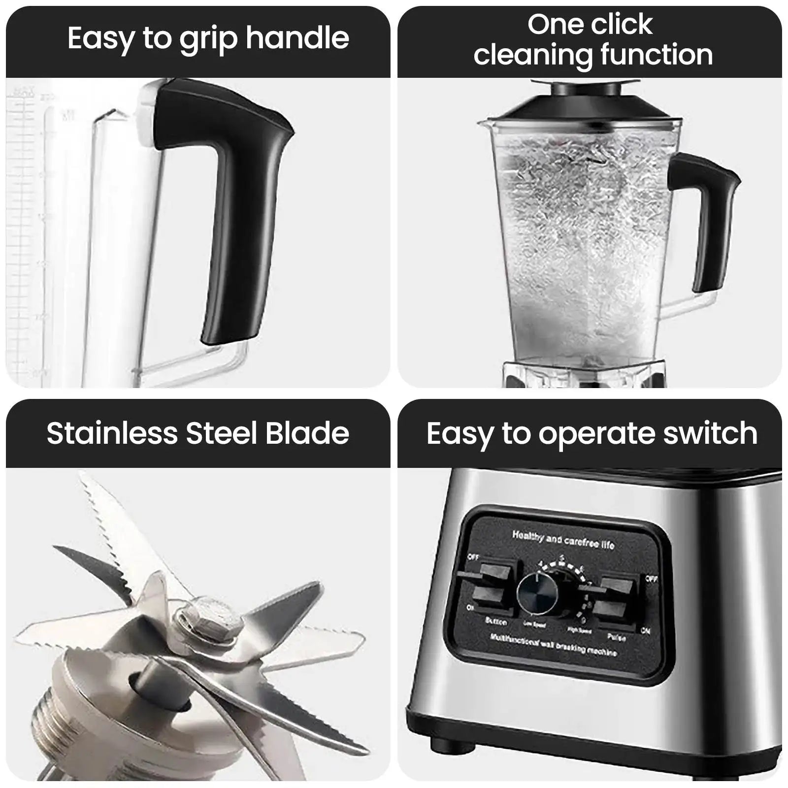 Frullatore Professionale 600W con Contenitore 2.5L, Mixer per Smoothie Frutta Ghiaccio e Frullati