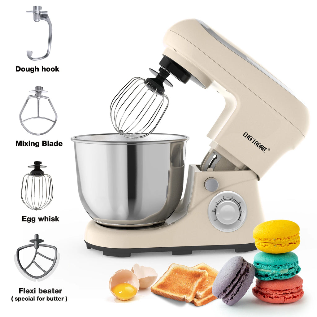 Impastatrice Planetaria CHEFTRONIC 5Qt 500W con Testa Inclinabile - 6 Velocità + Pulse per Impasti e Dolci