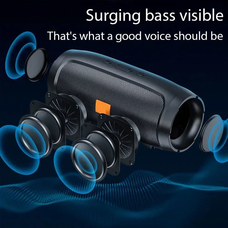 Subwoofer portatile Casse Bluetooth Stereo Surround da esterno Impermeabile Altoparlante wireless Supporta Radio FM e scheda TF