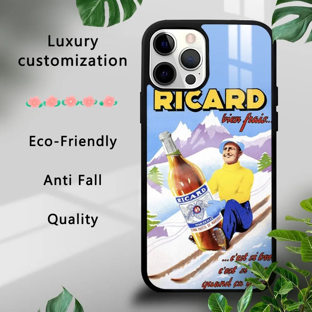 Custodia per Cellulare R-RICARDs A-Alcohol Vintage per iPhone 16 15 14 13 12 11 Pro Xs Max Mini Plus Rigida