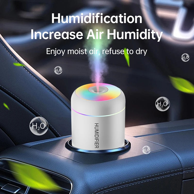 Umidificatore Mini da 180ML USB Diffusore Elettrico di Aromi Purificatore di Oli Essenziali Creatore di Nebbia per Aromaterapia con Luci per Auto, Casa e Camera da Letto