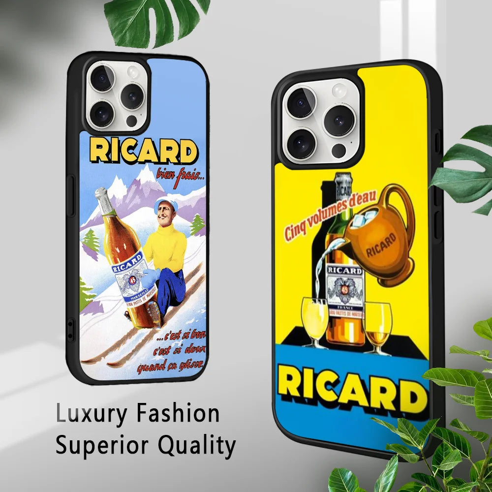 Custodia per Cellulare R-RICARDs A-Alcohol Vintage per iPhone 16 15 14 13 12 11 Pro Xs Max Mini Plus Rigida