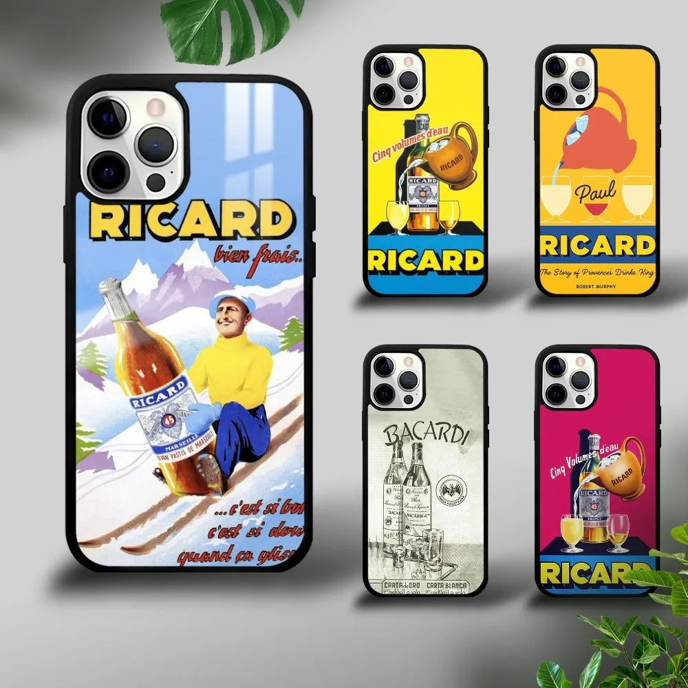 Custodia per Cellulare R-RICARDs A-Alcohol Vintage per iPhone 16 15 14 13 12 11 Pro Xs Max Mini Plus Rigida