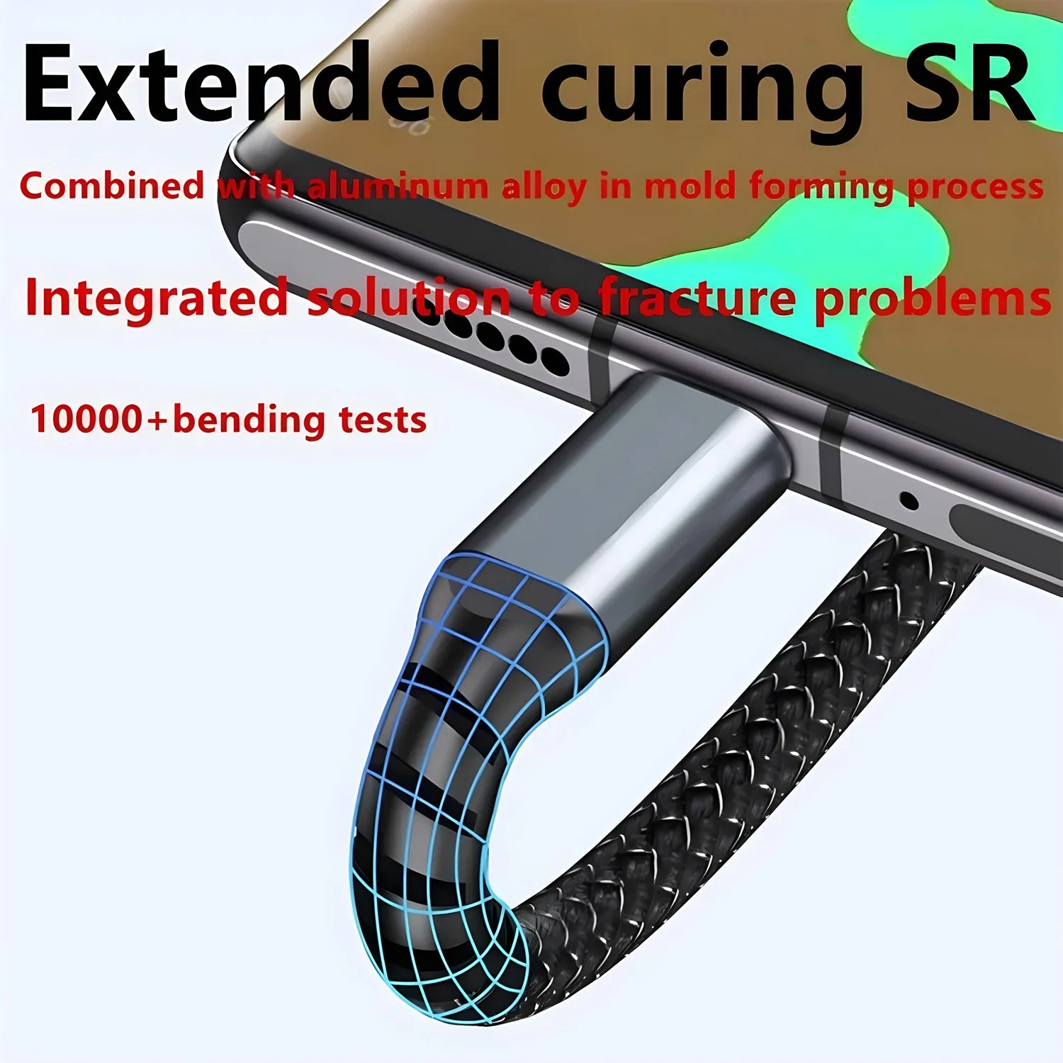 Cavo di Ricarica Veloce 100W Cavo Multicaricatore in Nylon Intrecciato USB Multiplo Universale 3 in 1 con Adattatore Type-C Micro