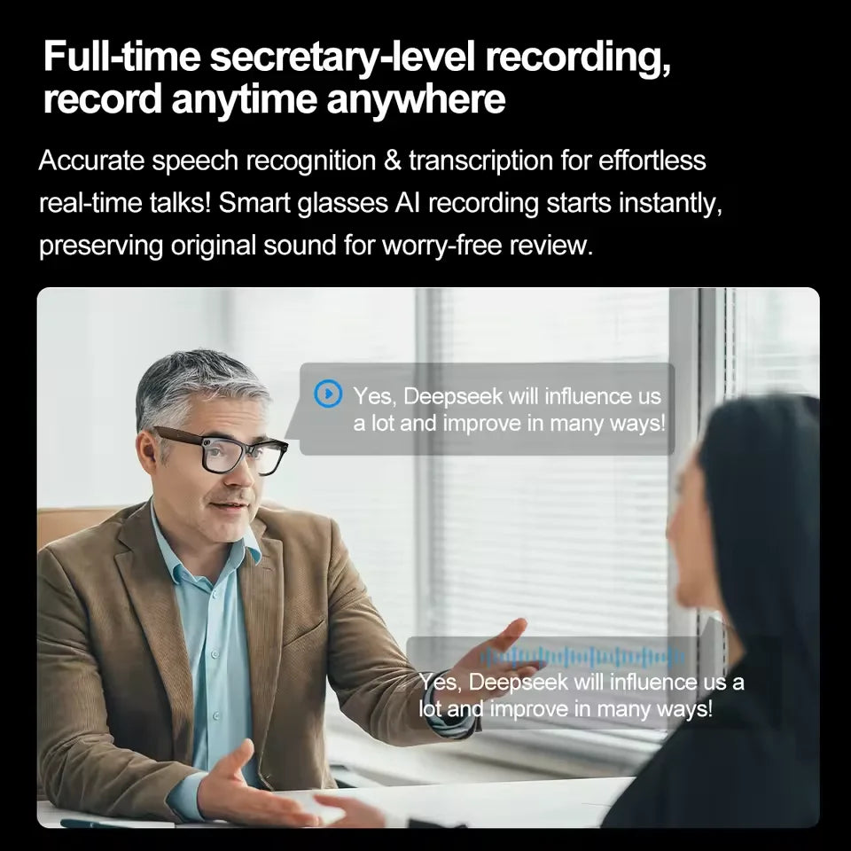 Occhiali con fotocamera AI da  800 W, occhiali intelligenti che cambiano colore, occhiali da sole intelligenti con registrazione di foto e video, impermeabili e chiamate